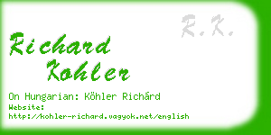 richard kohler business card