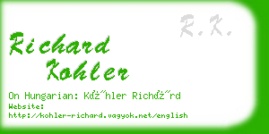 richard kohler business card
